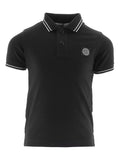 STONE ISLAND KIDS Logo Patch Polo Shirt Black - MAISONDEFASHION.COM