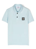 STONE ISLAND KIDS Logo Patch Polo Shirt Blue - MAISONDEFASHION.COM