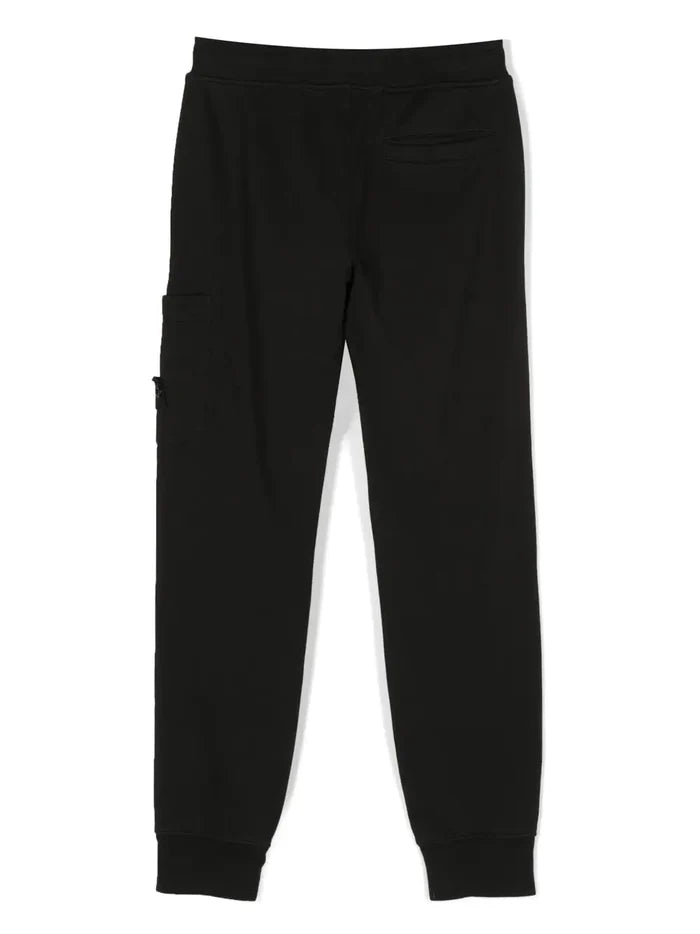STONE ISLAND KIDS Logo-Patch Sweatpants Black - MAISONDEFASHION.COM
