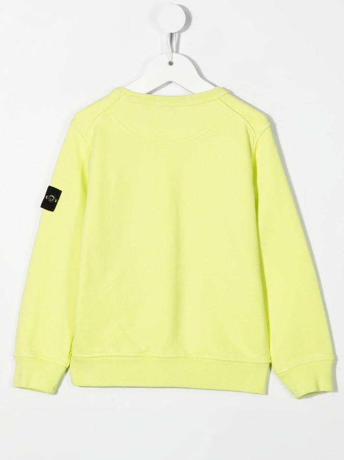 STONE ISLAND KIDS Logo-patch Sweatshirt Lemon Yellow - MAISONDEFASHION.COM