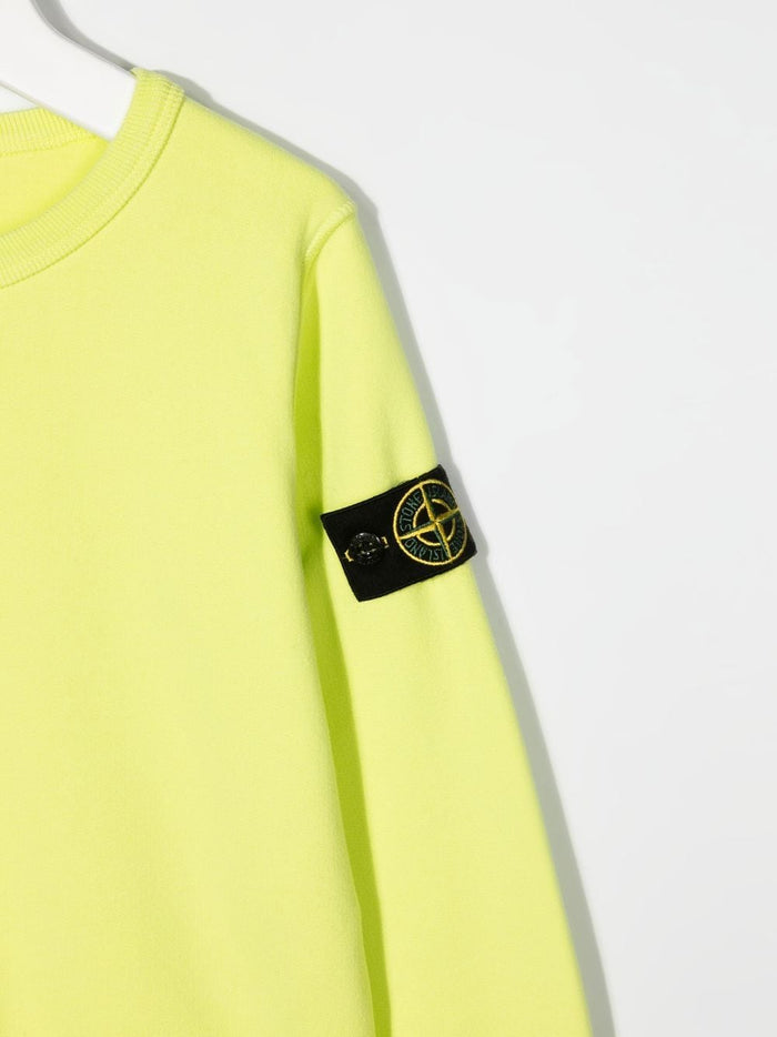 STONE ISLAND KIDS Logo-patch Sweatshirt Lemon Yellow - MAISONDEFASHION.COM