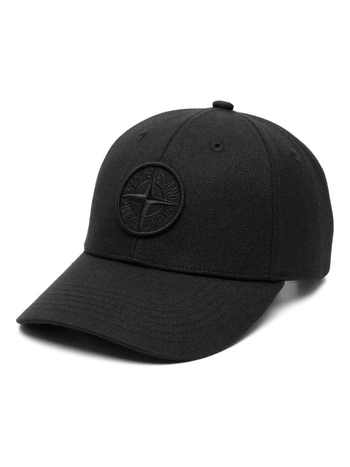 STONE ISLAND Logo Compass Patch Cap Black - MAISONDEFASHION.COM