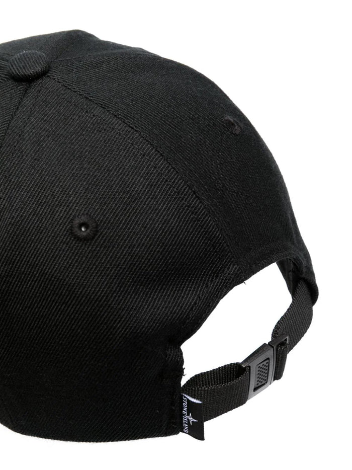 STONE ISLAND Logo Compass Patch Cap Black - MAISONDEFASHION.COM
