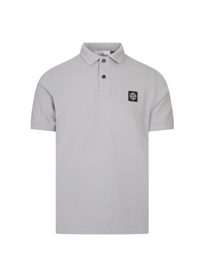STONE ISLAND Logo-patch Polo Shirt Grey