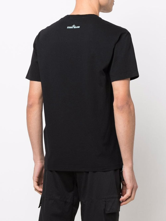 STONE ISLAND Logo T-Shirt Black - MAISONDEFASHION.COM