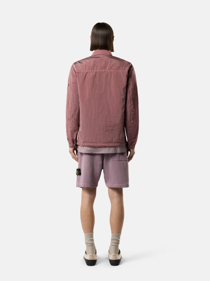 STONE ISLAND Malfilé Fleece 'Old' Effect Shorts Purple Grey - MAISONDEFASHION.COM