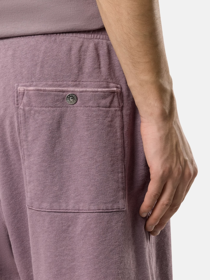 STONE ISLAND Malfilé Fleece 'Old' Effect Shorts Purple Grey - MAISONDEFASHION.COM