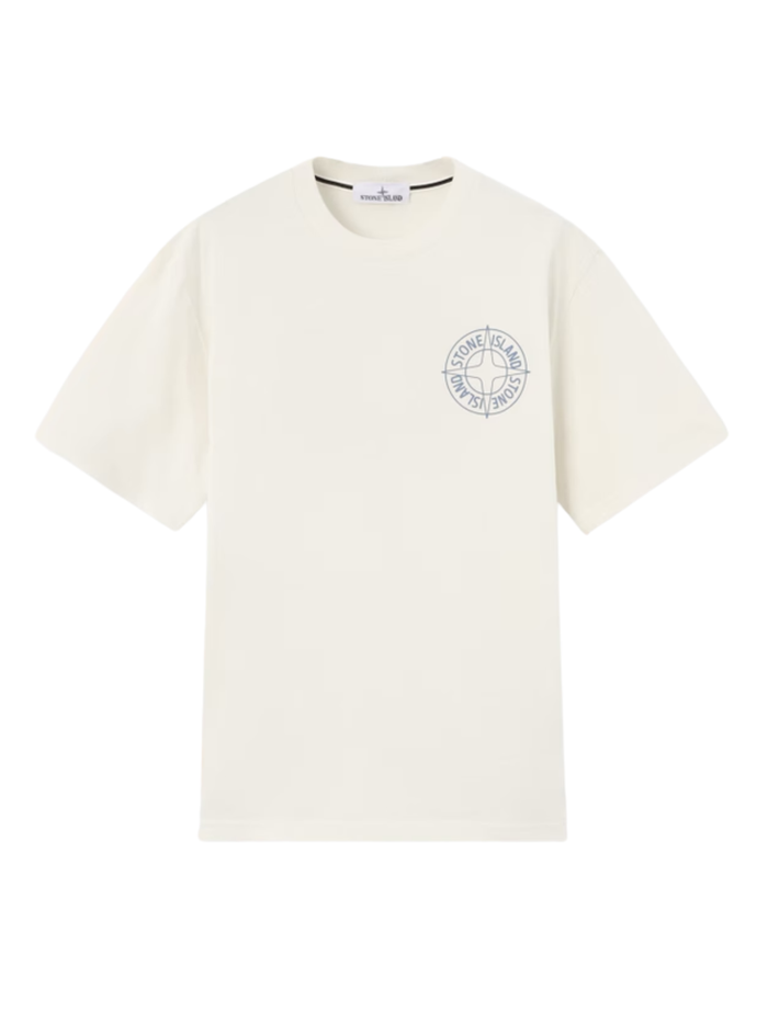 STONE ISLAND Outline Compass T-Shirt White - MAISONDEFASHION.COM