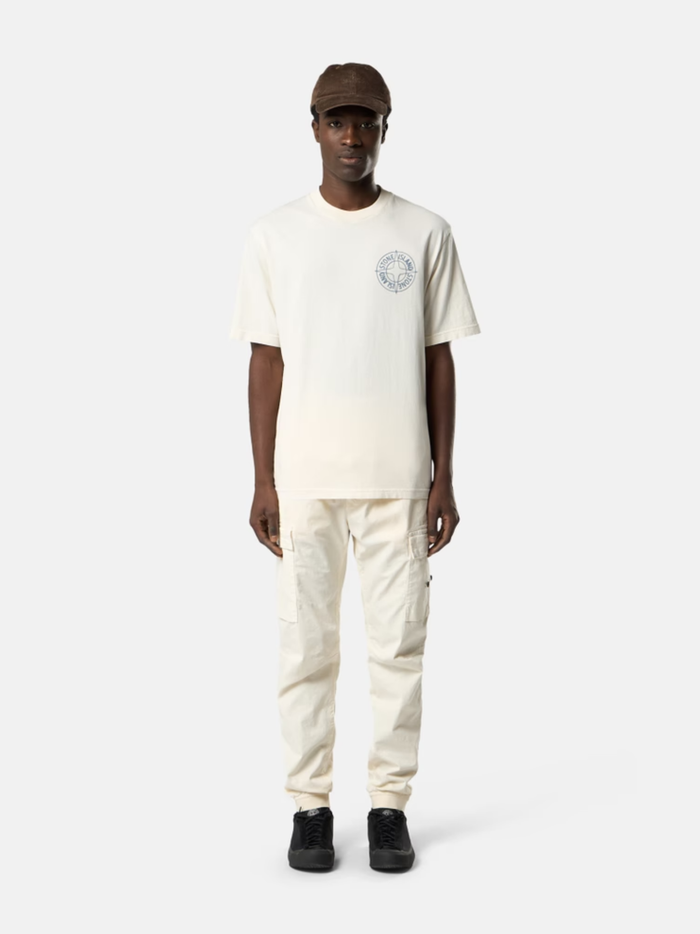 STONE ISLAND Outline Compass T-Shirt White - MAISONDEFASHION.COM