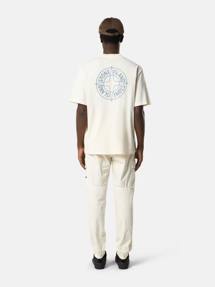 STONE ISLAND Outline Compass T-Shirt White - MAISONDEFASHION.COM
