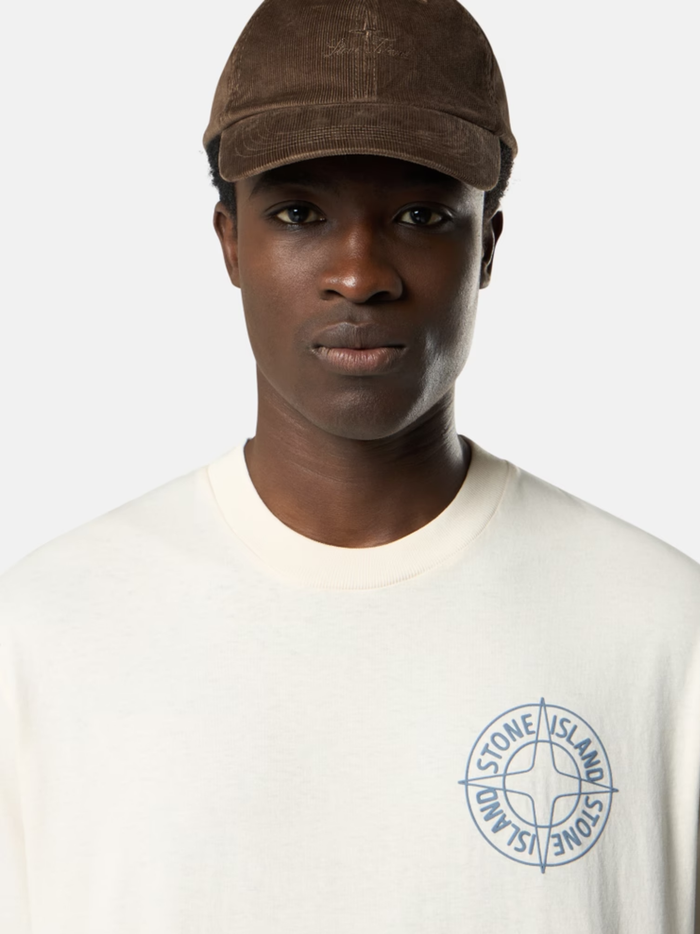 STONE ISLAND Outline Compass T-Shirt White - MAISONDEFASHION.COM