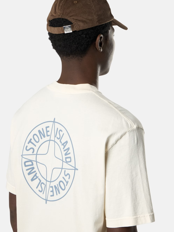 STONE ISLAND Outline Compass T-Shirt White - MAISONDEFASHION.COM