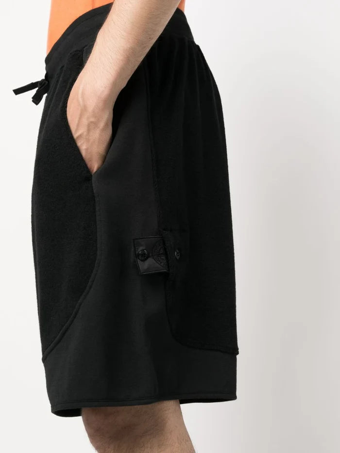 STONE ISLAND SHADOW PROJECT Fleece Shorts Black - MAISONDEFASHION.COM