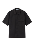 STONE ISLAND Stretch Organic Cotton Twill Shirt Black - MAISONDEFASHION.COM