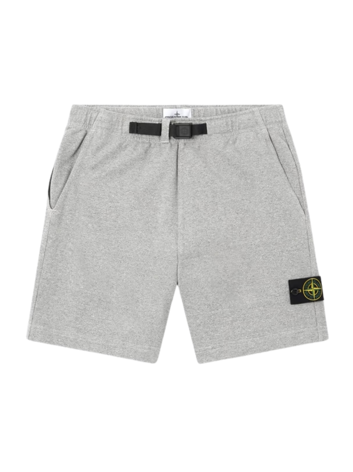 STONE ISLAND Tape Belt Jogger Shorts Dust Grey Melange - MAISONDEFASHION.COM