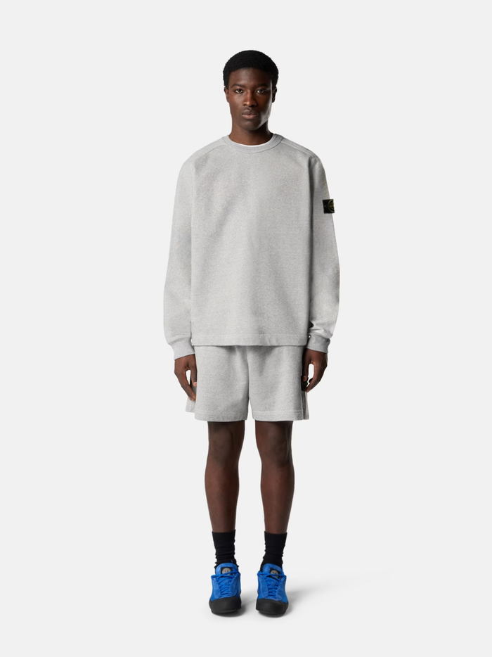 STONE ISLAND Tape Belt Jogger Shorts Dust Grey Melange - MAISONDEFASHION.COM