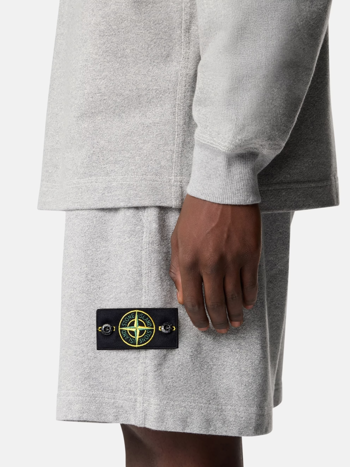 STONE ISLAND Tape Belt Jogger Shorts Dust Grey Melange - MAISONDEFASHION.COM