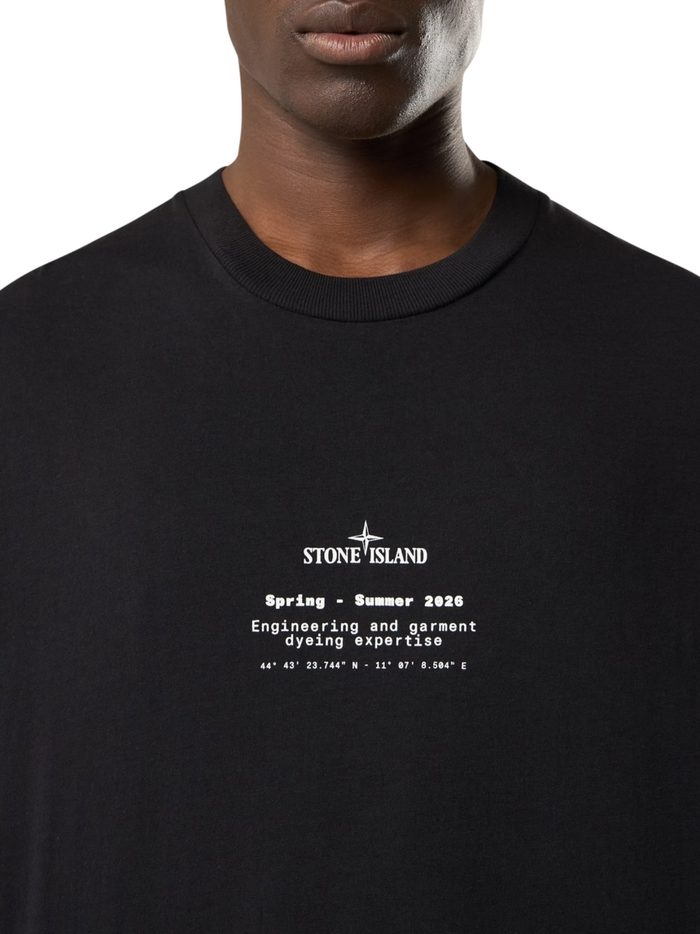 STONE ISLAND Text Logo T-Shirt Black - MAISONDEFASHION.COM