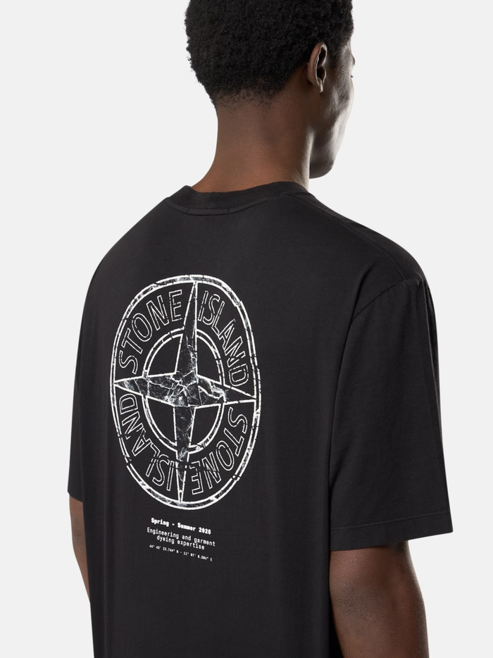 STONE ISLAND Text Logo T-Shirt Black - MAISONDEFASHION.COM