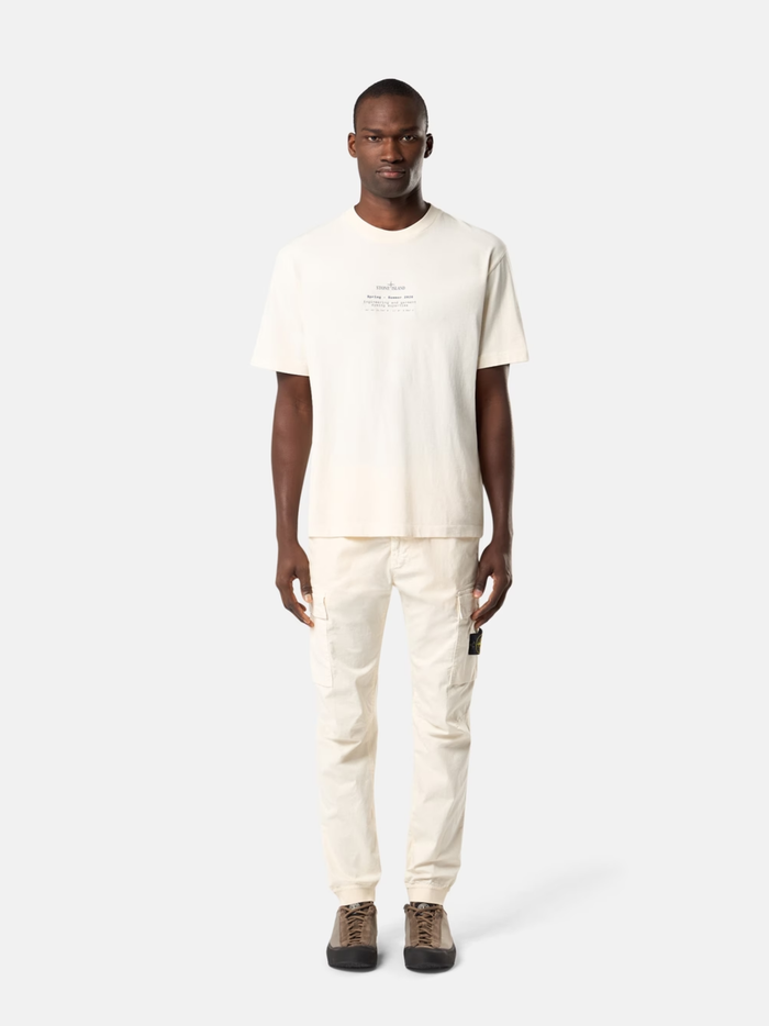 STONE ISLAND Text Logo T-Shirt White - MAISONDEFASHION.COM