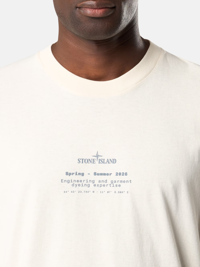 STONE ISLAND Text Logo T-Shirt White - MAISONDEFASHION.COM