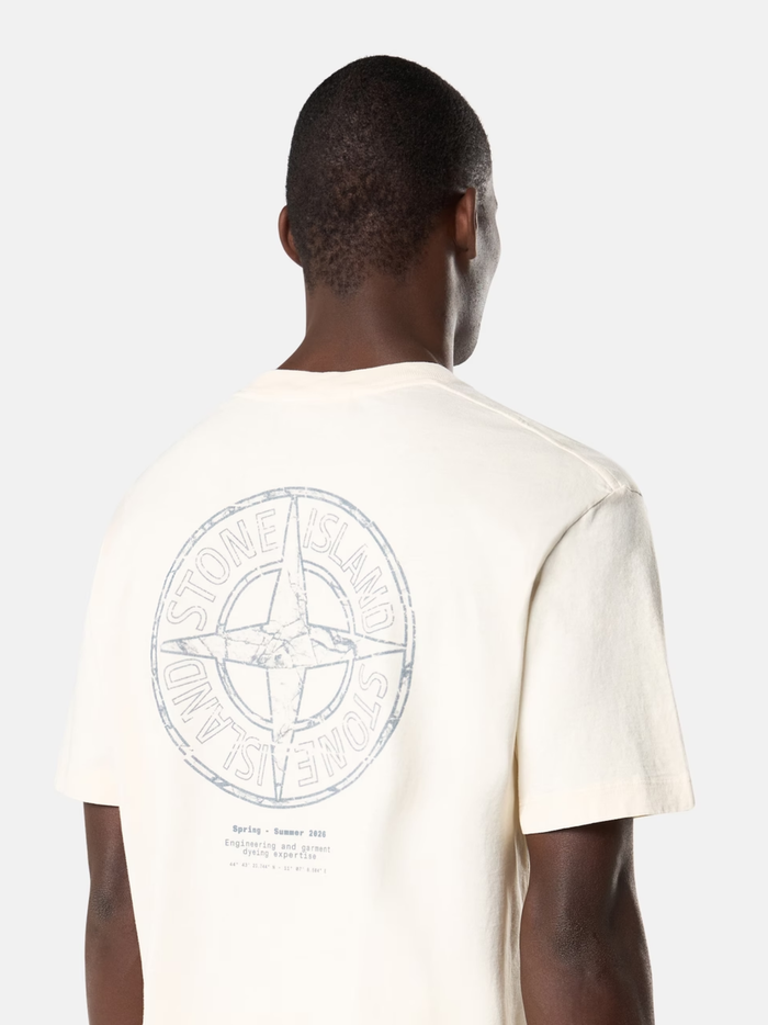 STONE ISLAND Text Logo T-Shirt White - MAISONDEFASHION.COM
