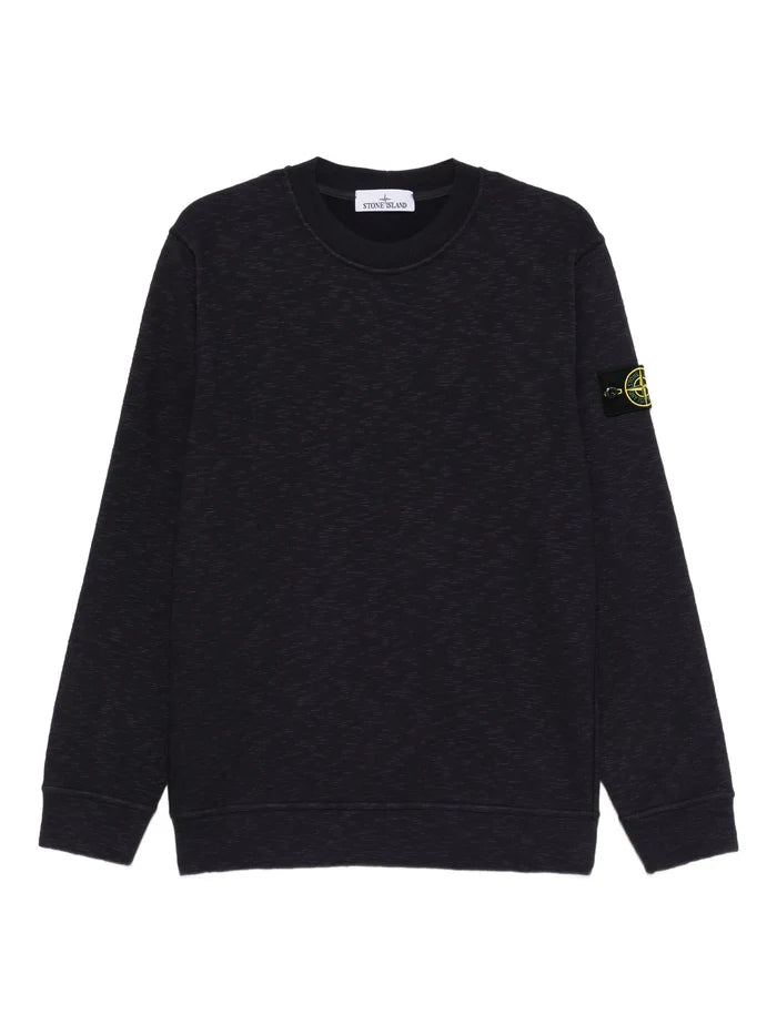 STONE ISLAND Vanisé Cotton Crewneck Sweatshirt Dark Blue - MAISONDEFASHION.COM