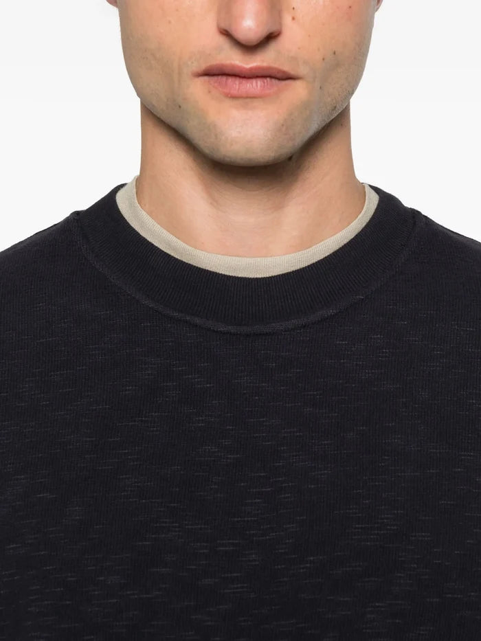 STONE ISLAND Vanisé Cotton Crewneck Sweatshirt Dark Blue - MAISONDEFASHION.COM