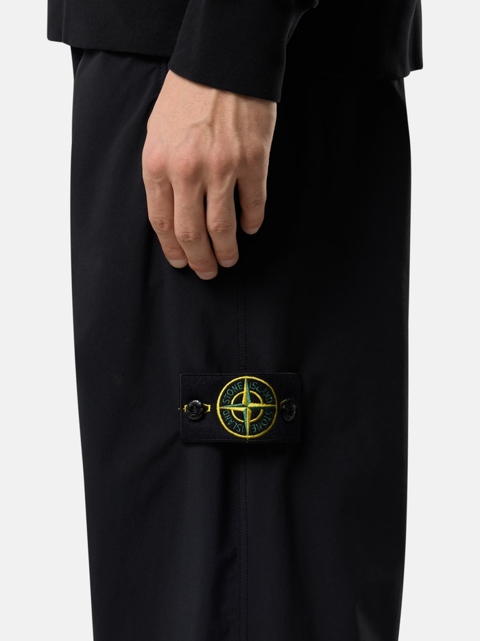 STONE ISLAND Zip Pockets Nylon Tech Fleece Joggers Black - MAISONDEFASHION.COM