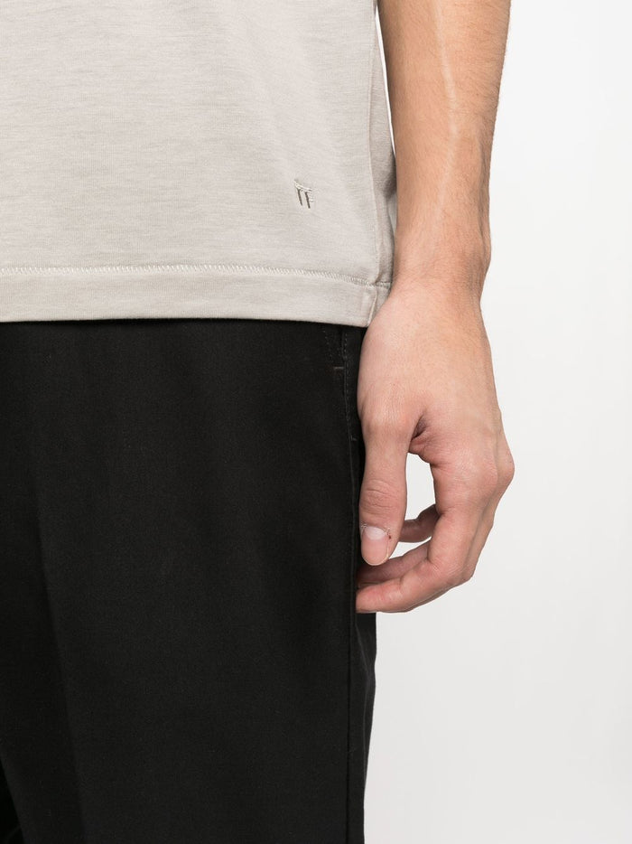 TOM FORD Crew Neck Short Sleeve Cotton T-Shirt Beige - MAISONDEFASHION.COM