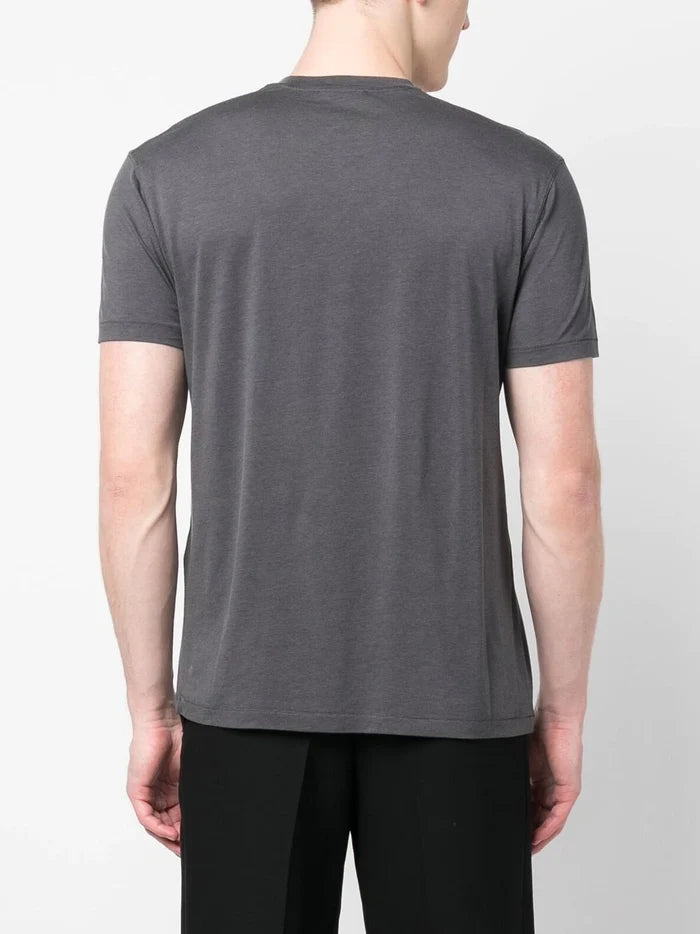 TOM FORD Crew Neck Short Sleeve Cotton T-Shirt Grey - MAISONDEFASHION.COM