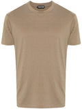 TOM FORD Crew Neck Short Sleeve Cotton T-Shirt Khaki - MAISONDEFASHION.COM