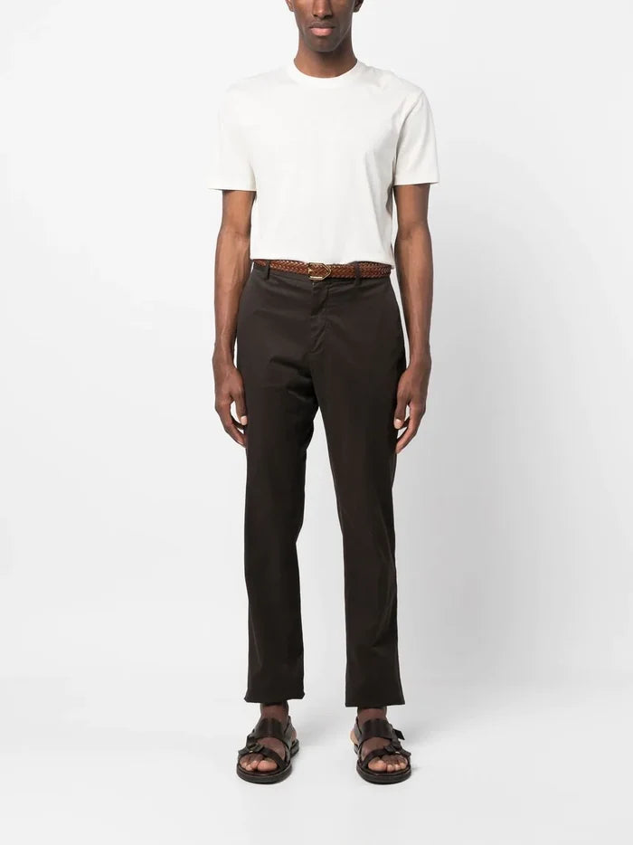 TOM FORD Crew Neck Short Sleeve Cotton T-Shirt Ecru - MAISONDEFASHION.COM