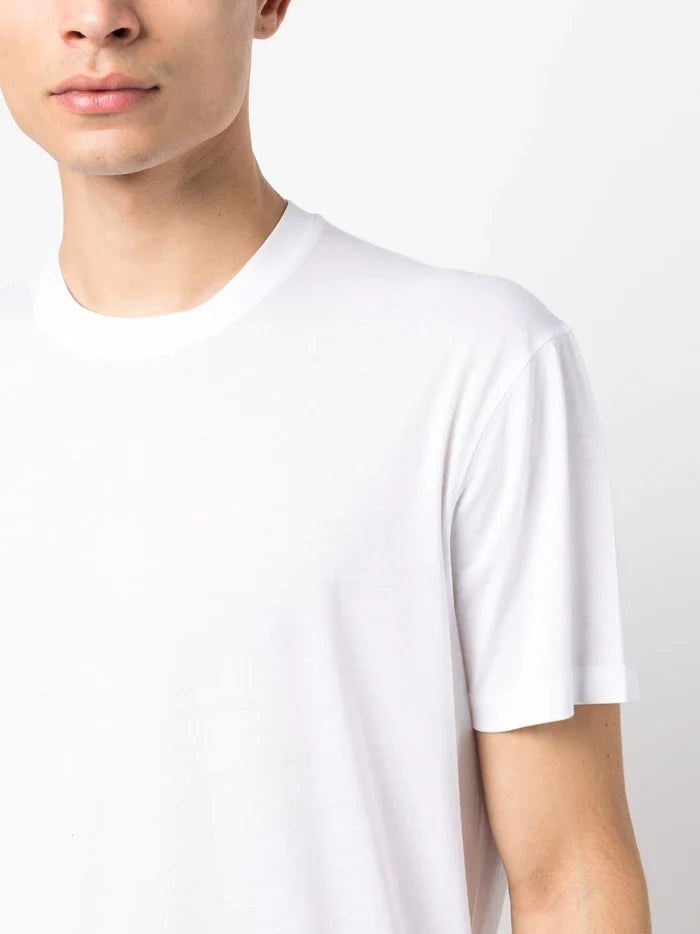 TOM FORD Crew Neck Short Sleeve Cotton T-Shirt White - MAISONDEFASHION.COM