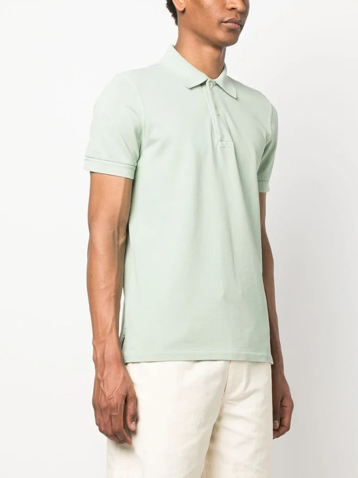 TOM FORD Knitted Polo Shirt Green - MAISONDEFASHION.COM