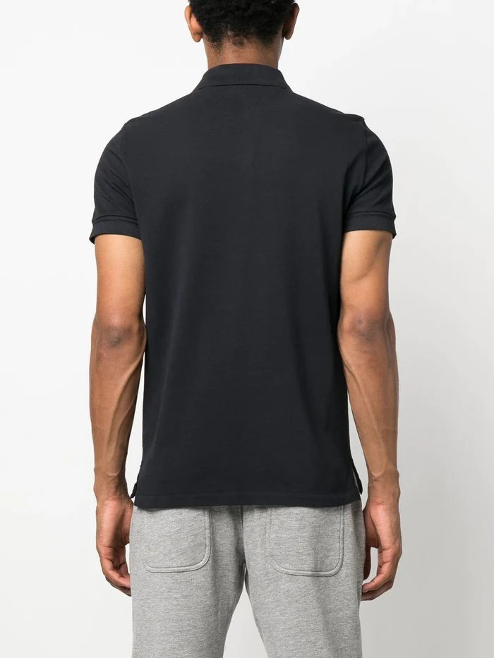 TOM FORD Knitted Polo Shirt Midnight Blue - MAISONDEFASHION.COM