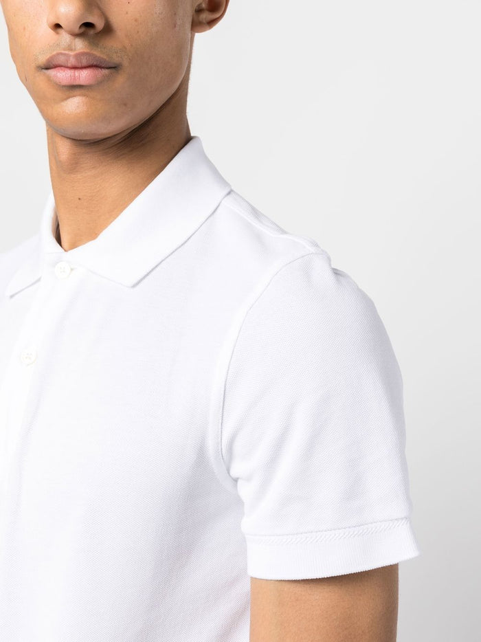 TOM FORD Knitted Polo Shirt White - MAISONDEFASHION.COM
