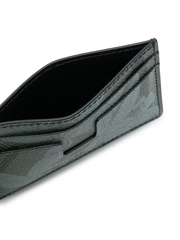 TOM FORD Logo Floral Pattern Card Holder Green - MAISONDEFASHION.COM