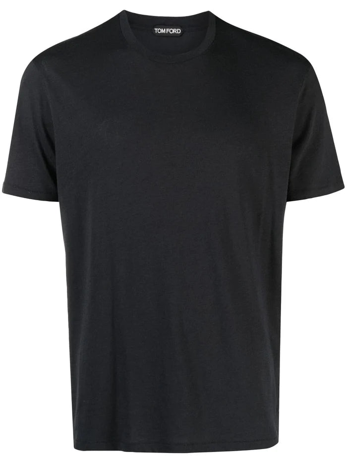 TOM FORD Melange-Effect Crew-Neck T-Shirt Black - MAISONDEFASHION.COM