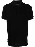 TOM FORD MEN Short Sleeve Knitted Polo Shirt Black - MAISONDEFASHION.COM