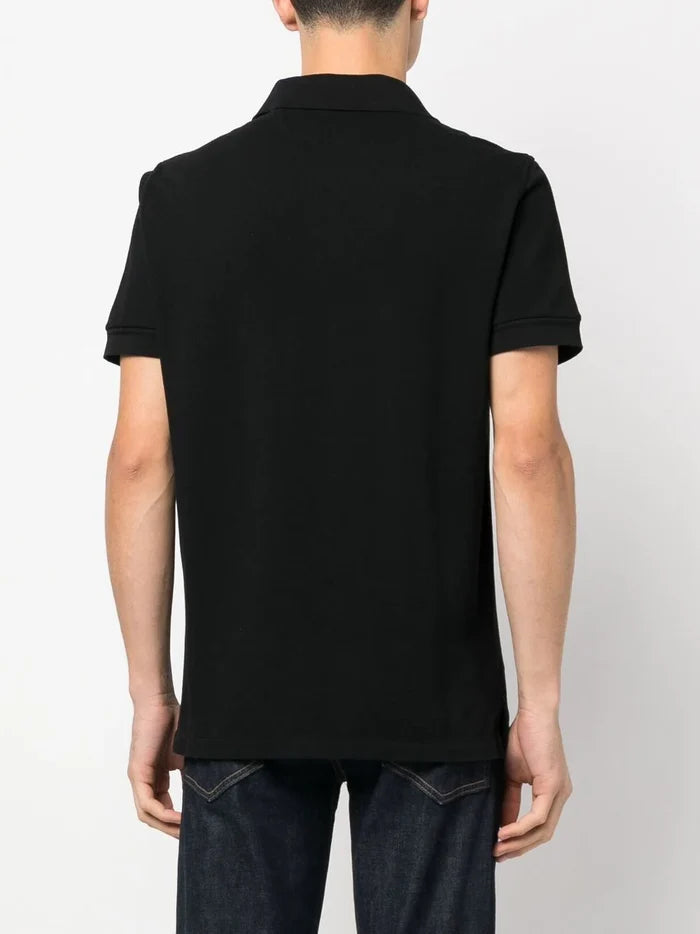 TOM FORD MEN Short Sleeve Knitted Polo Shirt Black - MAISONDEFASHION.COM