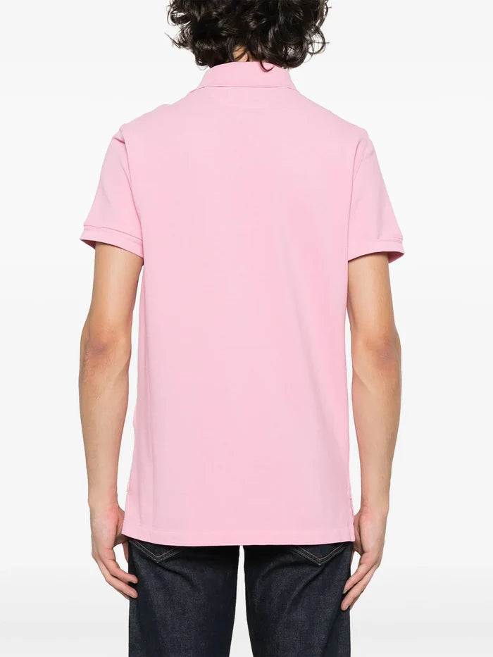 TOM FORD Short Sleeve Knitted Polo Shirt Light Pink - MAISONDEFASHION.COM