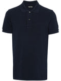 TOM FORD Short Sleeve Knitted Polo Shirt Navy - MAISONDEFASHION.COM