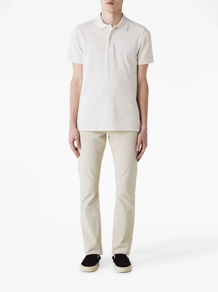 TOM FORD Knitted Polo Shirt Ecru - MAISONDEFASHION.COM