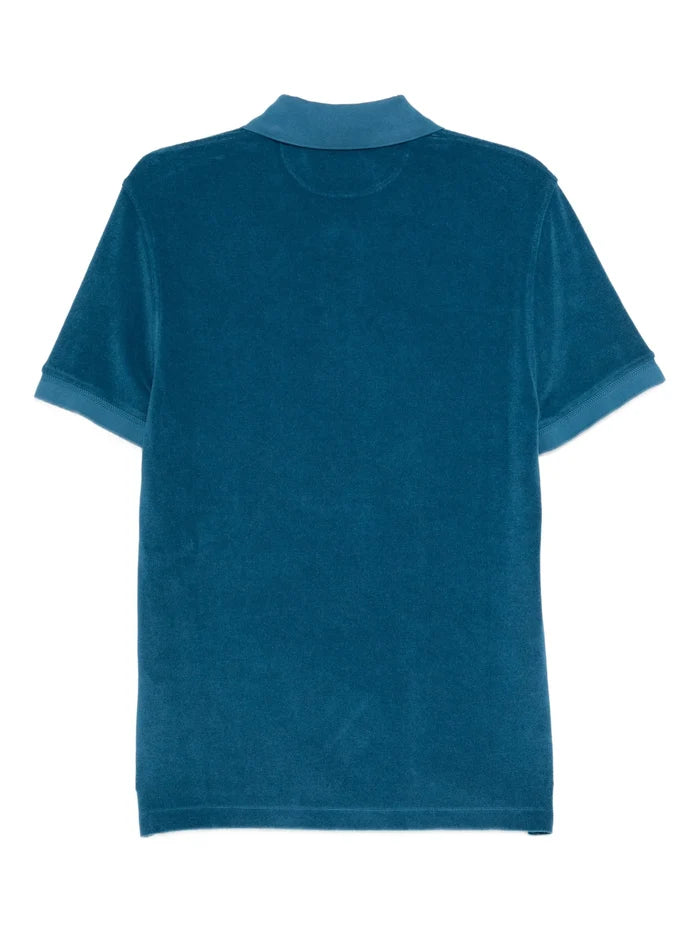 TOM FORD Towelling-finish Polo Shirt Blue - MAISONDEFASHION.COM