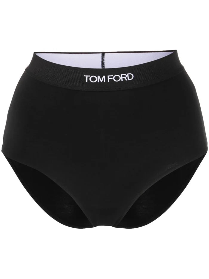 TOM FORD WOMEN Logo-waist Briefs Black - MAISONDEFASHION.COM
