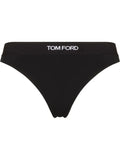 TOM FORD WOMEN Logo-waistband Thong Black - MAISONDEFASHION.COM