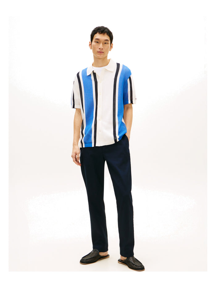 TOMMY HILFIGER Athleisure Open Knit Ss Shirt Ivory Petal - image 4