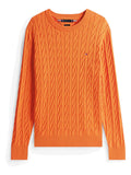 TOMMY HILFIGER Classic Cotton Cable Crew Neck Brilliant Orange