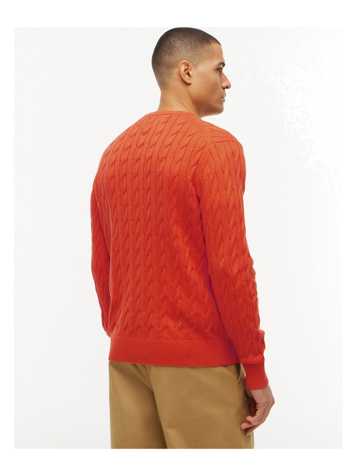 TOMMY HILFIGER Classic Cotton Cable Crew Neck Brilliant Orange - image 5